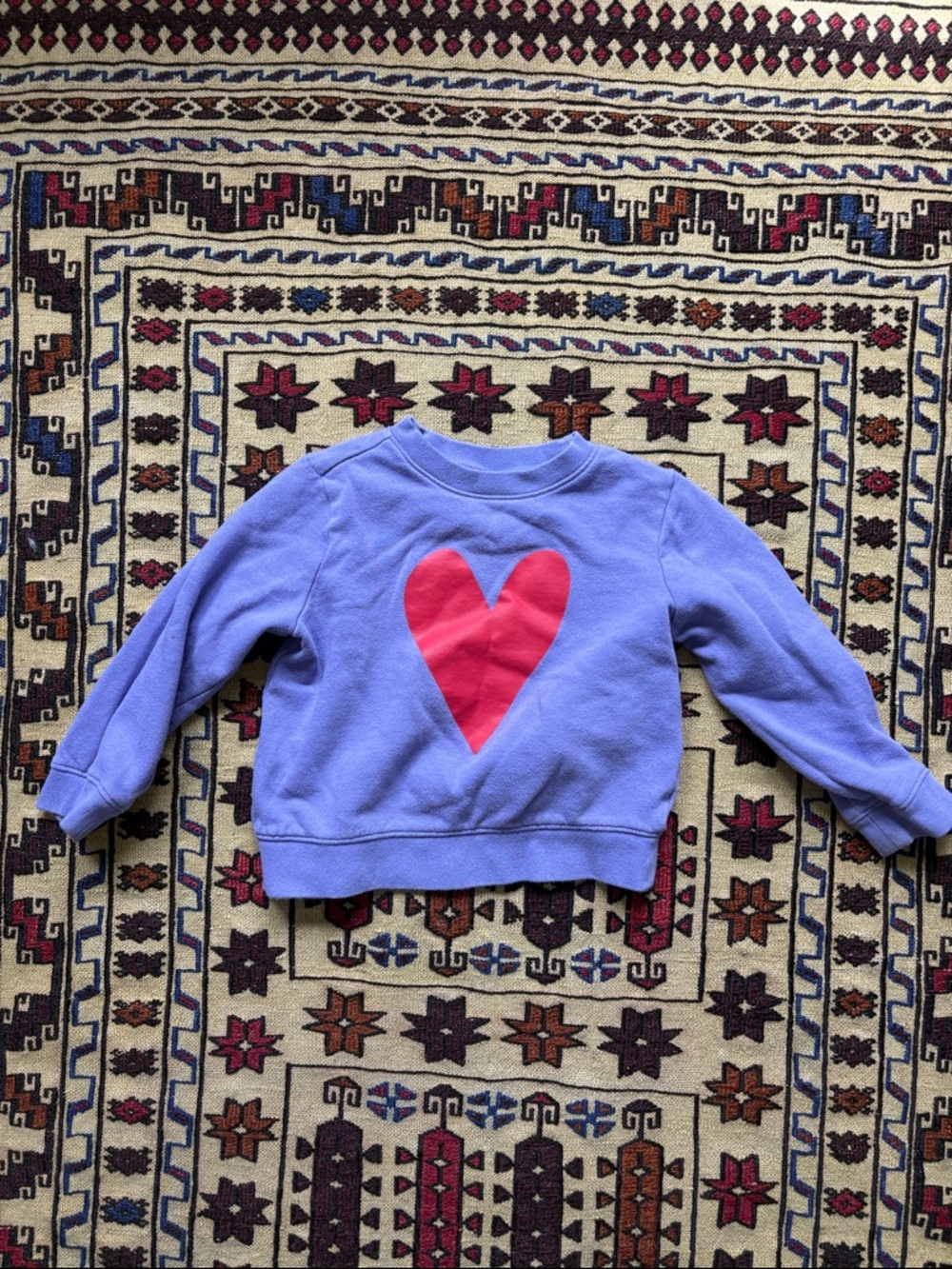 Primary Lavender Sweatshirt with Pink Heart 4T